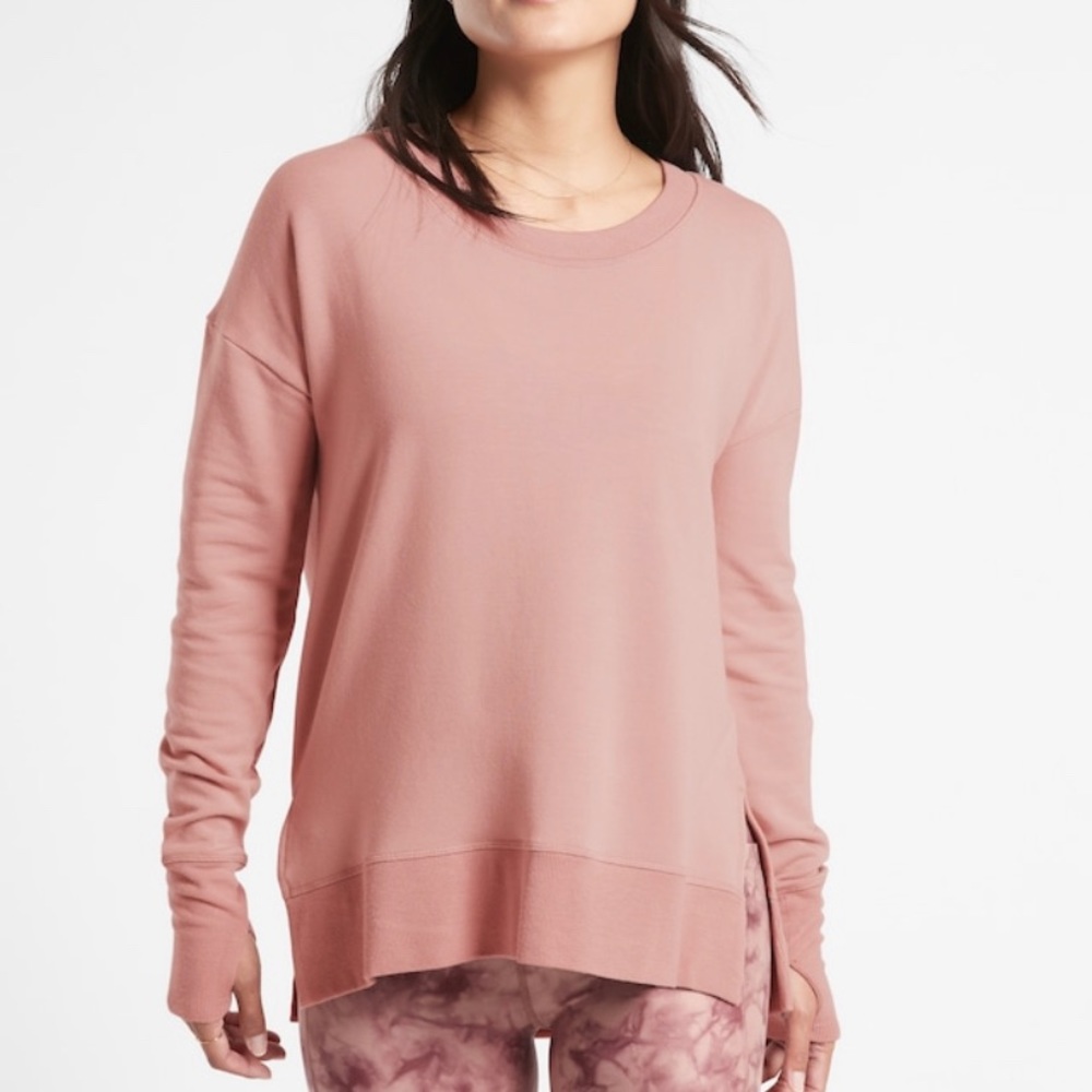 Athleta Coaster Luxe Sweatshirt Pink Sz L